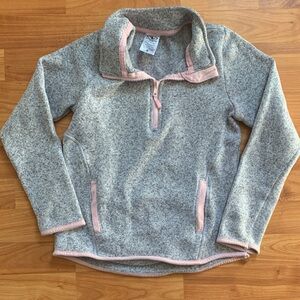 Athletic Works Heather Gray and Pink 1/4 Zip Pullover Sz-10-12
